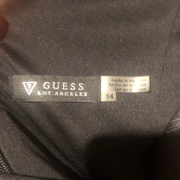 Black Guess sweetheart neck dress fitted size 14 - Picture 4 of 4